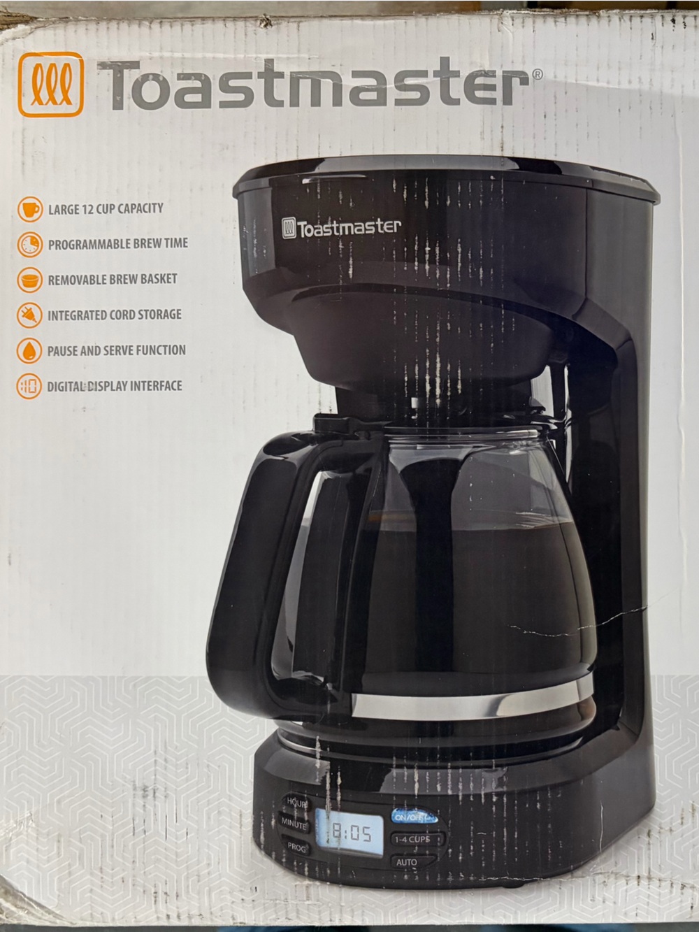 Toastmaster 12-Cup Drip Coffee Maker in Black